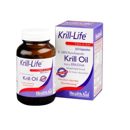 HEALTH AID Krill-Life 500mg - Λιπαρά Οξέα Για Καρδιά & Χοληστερίνη 90 Κάψουλες